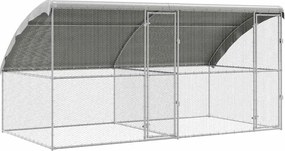 vidaXL Cușcă pentru pui 2 pcs Argintiu 400 x 200 x 198,5 cm