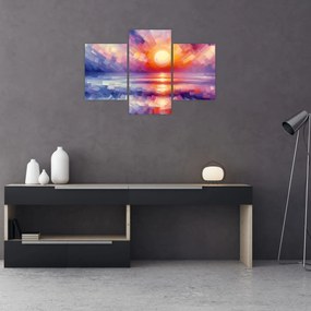 Tablou - Apus de soare artistic colorat (90x60 cm)