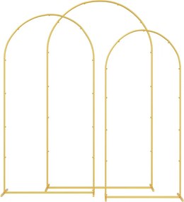 vidaXL Arc de nuntă 3 pcs Auriu Oțel