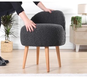 Taburet MIKI, Ø 46 cm, gri închis