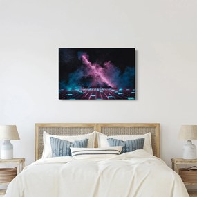 Tablou - Fum roz-albastru (90x60 cm)