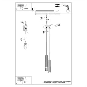 Lustră neagră ø 19,5 cm Gleam – Nice Lamps