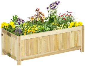 Outsunny Jardinieră Pliabilă Lemn pentru Exterior, Etanșă cu Bază Drenaj, 70x30x25 cm | Aosom Romania