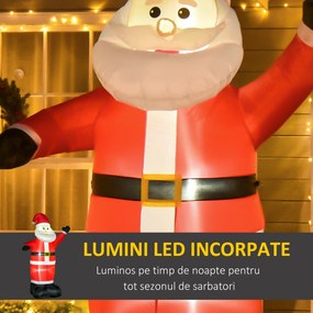 HOMCOM Mos Craciun Gonflabil, Decoratiune cu Lumini LED, decor de Craciun, decoratiune de exterior de craciun | AOSOM RO