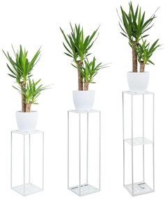 Suport pentru flori 100x24 cm, alb