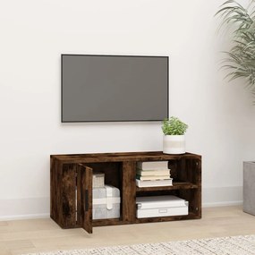 Comoda TV, stejar fumuriu, 80x31,5x36 cm, lemn prelucrat 1, Stejar afumat
