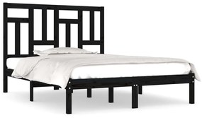 3104567 vidaXL Cadru de pat, negru, 200x200 cm, lemn masiv de pin