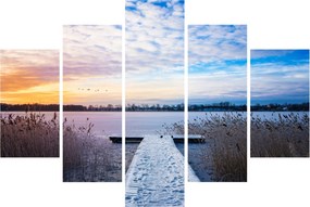 Tablou - Lac înghețat, Ełk, Mazury, Polonia (150x105 cm)