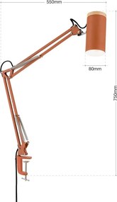 Lampa cu brat articulat si sistem de prindere masa, Gili rosu coral