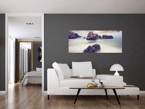 Tablou cu stânci în ceață (120x50 cm)