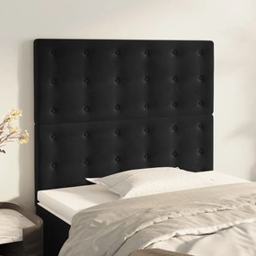 vidaXL Tăblii de pat, 2 buc, negru, 90x5x78/88 cm, catifea