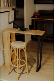 Masa bucatarie ,tip bar, lemn.seria wood A-620,pin natur-negru,90x30x90cm, 30102