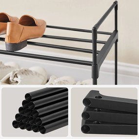 Suport metalic pentru pantofi cu 3 niveluri 116x30x55cm