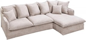 Canapea confortabila cu sezlong dreapta Heaven 255cm, boucle sampanie bej
