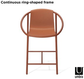 Scaun de bar cărămiziu din plastic 90 cm Ringo – Umbra