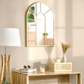 Homcom Oglinda Moderna de Perete – Arcuita 70×50 cm, Stil Fereastra Negru | Aosom Romania