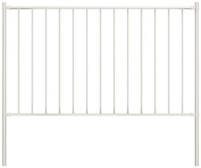 vidaXL Panou de gard cu stâlpi, oțel vopsit în câmp electrostatic, 1,81x0,75 m, alb