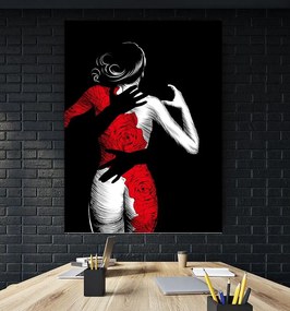 Tablou canvas Women With Red Dress 120x80 cm