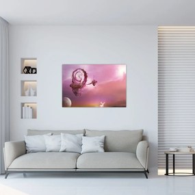 Tablou - Zână pe o insulă plutitoare (90x60 cm)