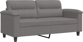 vidaXL Canapea cu 2 locuri, gri închis, 140 cm, țesătură microfibră