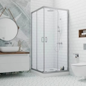 Cabina de dus dreptunghiulara usa culisanta Radaway Premium Plus D 90x100 cm profil crom lucios