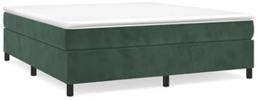 3144696 vidaXL Pat box spring cu saltea, verde închis, 180x200 cm, catifea