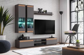 Mobilier living Marc 29 ANWT MD (antracit + stejar wotan) (cu iluminat). 1024448