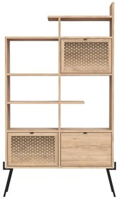 Bibliotecă în culoare naturală cu aspect de lemn de stejar 95x170 cm Ecrin – Marckeric