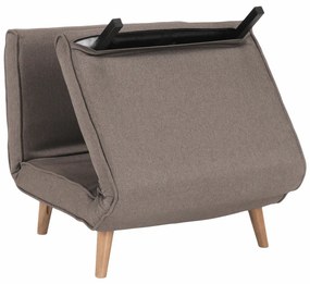 Fotoliu pliabil, gri-maro TAUPE / stejar, FARIDO