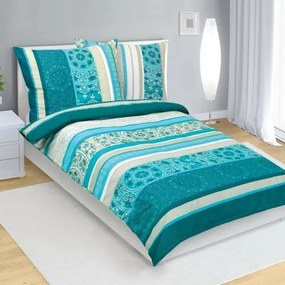 Bellatex Lenjerie de pat din bumbac Ornamentturcoaz, 140 x 200 cm, 70 x 90 cm