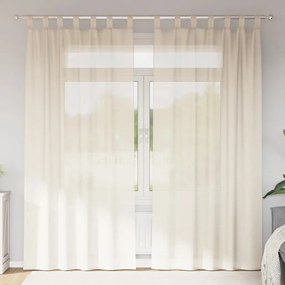 vidaXL Perdele din voile cu tablă 2 buc crem