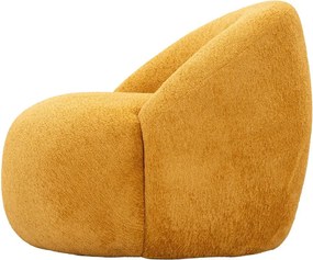 Fotoliu galben muștar cu tapițerie din țesătură bouclé Ginerva – Mauro Ferretti