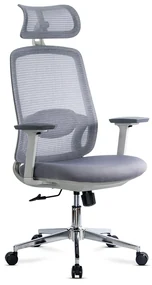 Scaun birou ergonomic gri din mesh respirabil și brațe 3D reglabile OFF 403