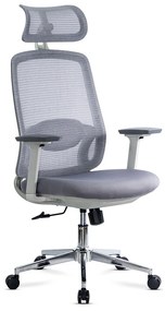 Scaun birou ergonomic gri din mesh respirabil și brațe 3D reglabile OFF 403