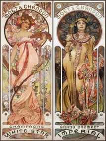 Artă imprimată Moet & Chandon (Vintage Art Nouveau)  - Alfons Mucha, (30 x 40 cm)