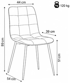 Set de scaune de sufragerie Vintage CT-281 BK3, 4buc