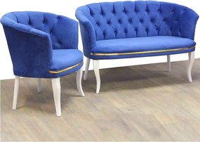 Set canapea Milano Relax 2+1, Homs textil albastru