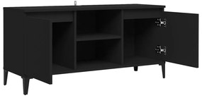 Comoda TV cu picioare metalice, negru, 103,5x35x50 cm 1, Negru