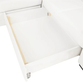 Colţar în formă de U, piele eco alb, stânga, BITER U