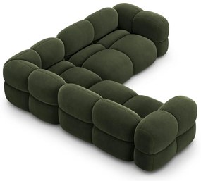 Colțar verde cu tapițerie din catifea Loretto – Cosmopolitan Design