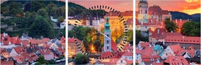 Tablou - Český Krumlov (cu ceas) (90x30 cm)