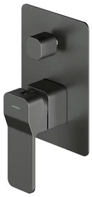 Baterie cada - dus incastrata Omnires Slide grafit cu corp ingropat