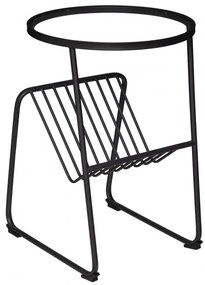 Masuta Joy cu suport reviste, metal, sticla, 46 x H 66.5 cm
