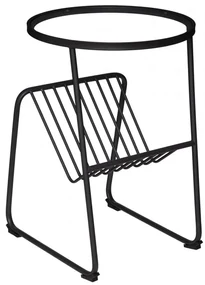 Masuta Joy cu suport reviste, metal, sticla, 46 x H 66.5 cm