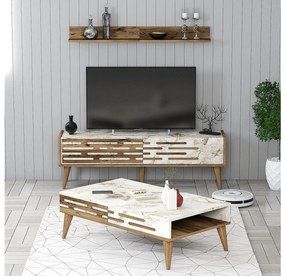 Set mobilier living Valencia (nuc + alb marmură). 1089316