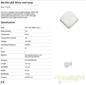 Aplica de perete exterior BU-OH LED alb IP65 71215