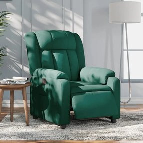 vidaXL Fotoliu rabatabil electric, verde închis, material textil