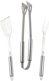 Set ustensile pentru gratar Adler AD 6729, 4 piese, Otel inoxidabil, Carcasa din aluminiu, Orificii de agatare, Argintiu