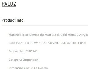 Lustra cu 5 pendule LED design modern PALUZ
