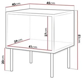 SET 2x noptieră CORTINA 51x45 cm negru